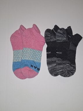 Women's Bomba Ankle and Grippy Duo Sock Set - Pink & Black (2-Pack)